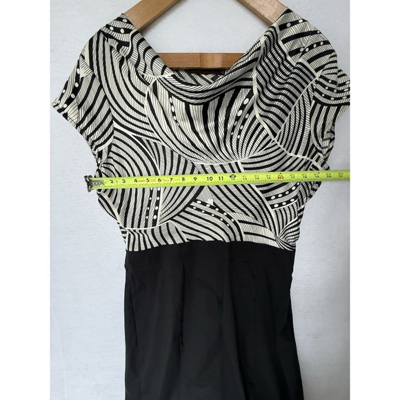 The Limited Womens Ladies Black White Cap Sleeve Knee Length Dress Size 12 - Picture 9 of 15